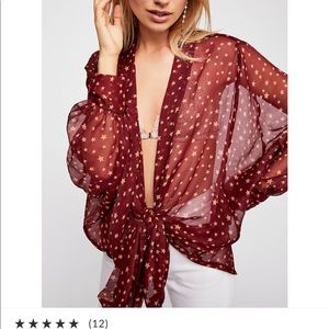 Star dazed tie front kimono